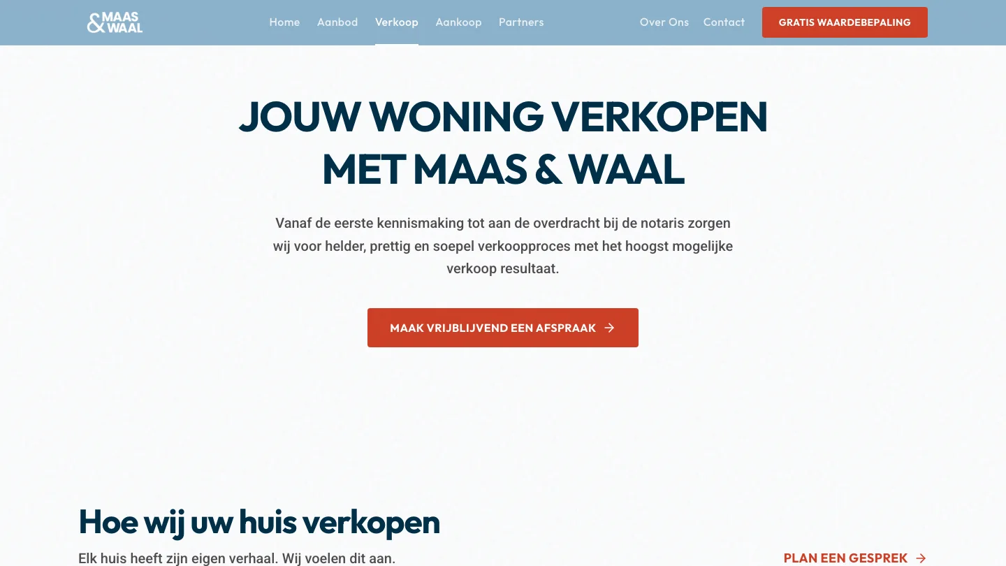 The selling service page explaining how Maas & Waal helps homeowners sell.