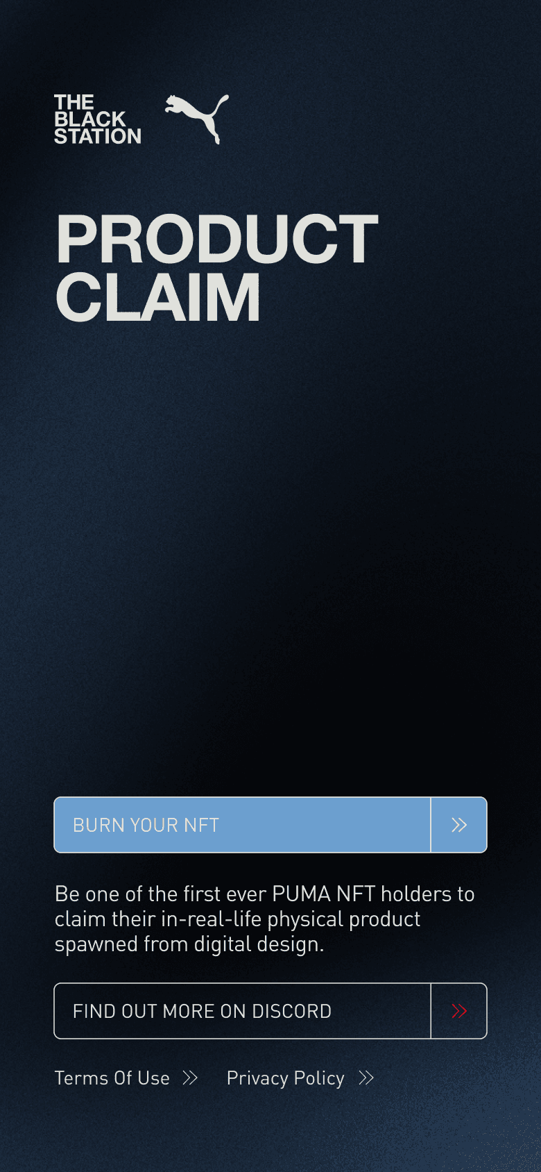 A Puma Blackstation collection screen with product detail and onboarding cues.